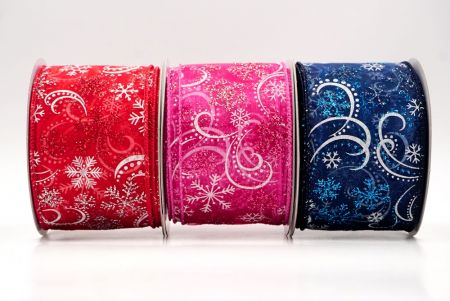 Glitter Snowflake & Swirl Wired Ribbon_KF9817.KF9818.KF9819.KF9820